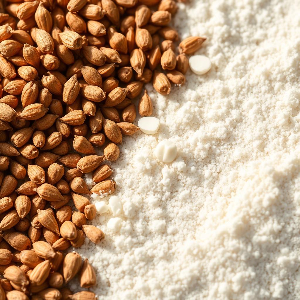 Psyllium seeds and powder texture